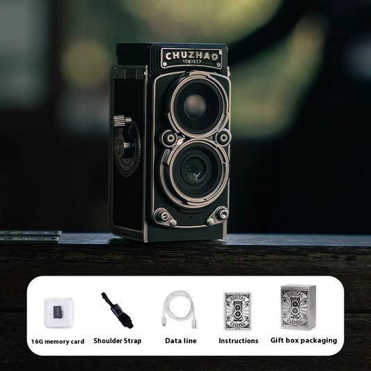 CHUZHAO CCD Retro Dual Reflex Camera with Screen Capture Flowing Images in 8 Seconds Lightweight Portable Digital Camera Custom